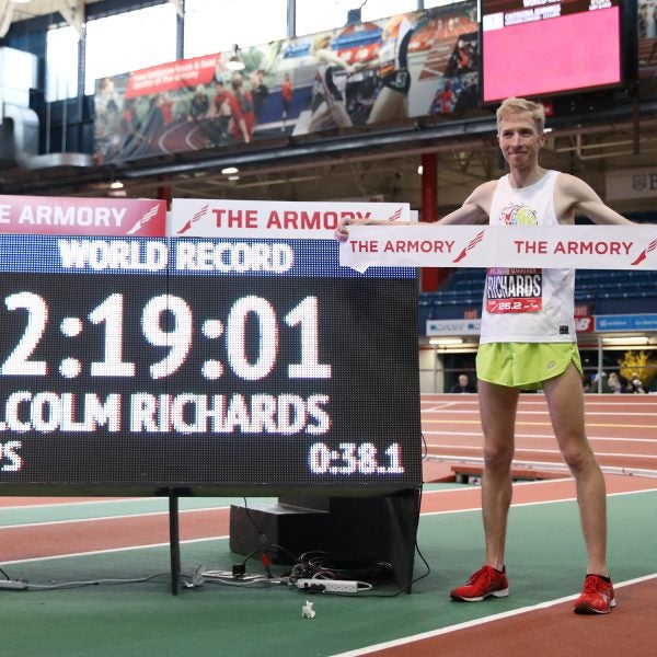 Malcolm Richards had set the world record at the inaugural Indoor Marathon World Record Challenge, in 2016, and seemed bent on regaining his title.