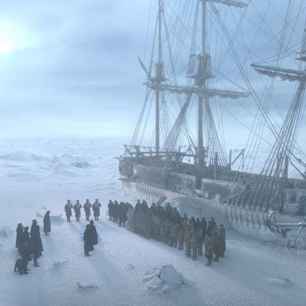 Sir John Franklin’s men huddle in the middle of the Arctic in AMC’s 'The Terror.'