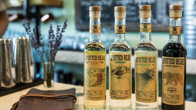 Spotted Bear Spirits near Whitefish distills gin, vodka, and more.