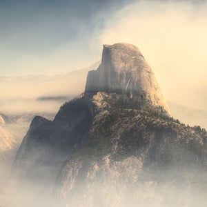 Two days after the fire began behind Half Dome, its exhaust continued to fill the valley during the morning and evenings (essentially extending the golden and blue hours of light).  The fire roared on, albeit not in immediate proximity to Half Dome, as it was in the days prior. This image was taken along the Panorama Trail.