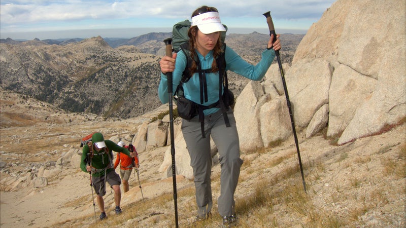 For consistently cool temps, intense sun exposure, incessant bugs, and bushwhacking, wear a long-sleeve hiking shirt, nylon trekking pants, and underwear.