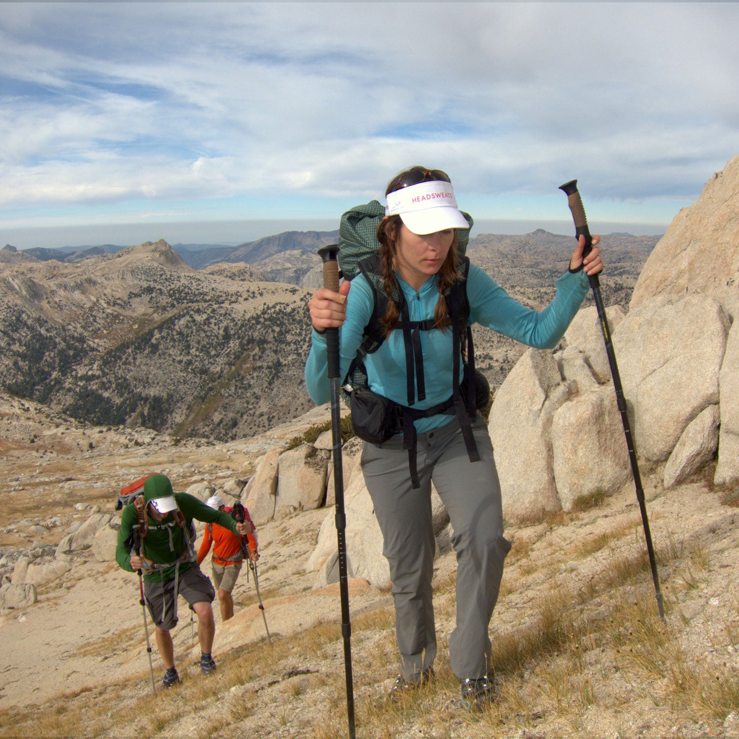For most conditions, thin lightweight trekking pants will be best, ideally with some mesh panels that foster airflow.