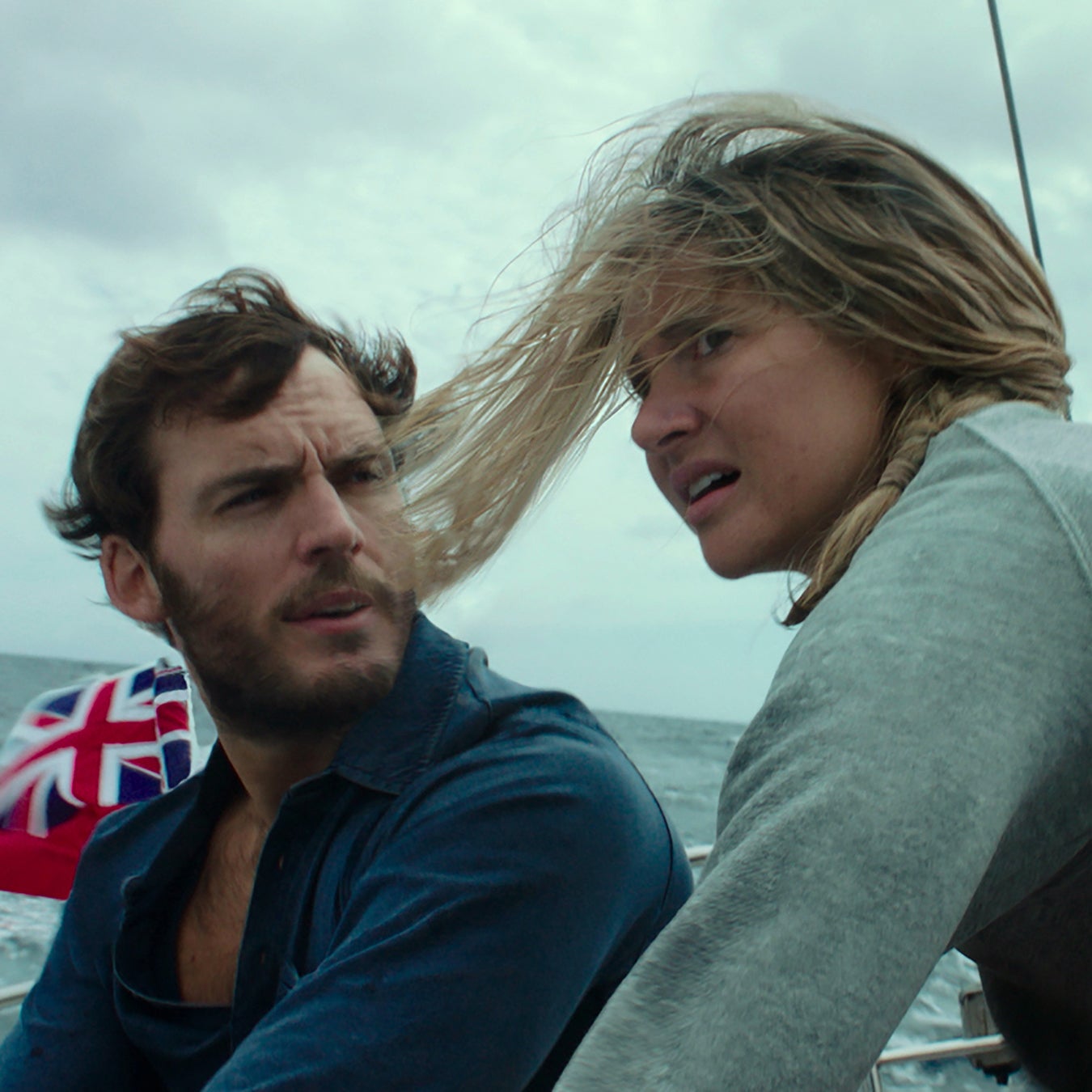 Sam Claflin and Shailene Woodley play Richard Sharp and Tami Ashcraft in 'Adrift.'