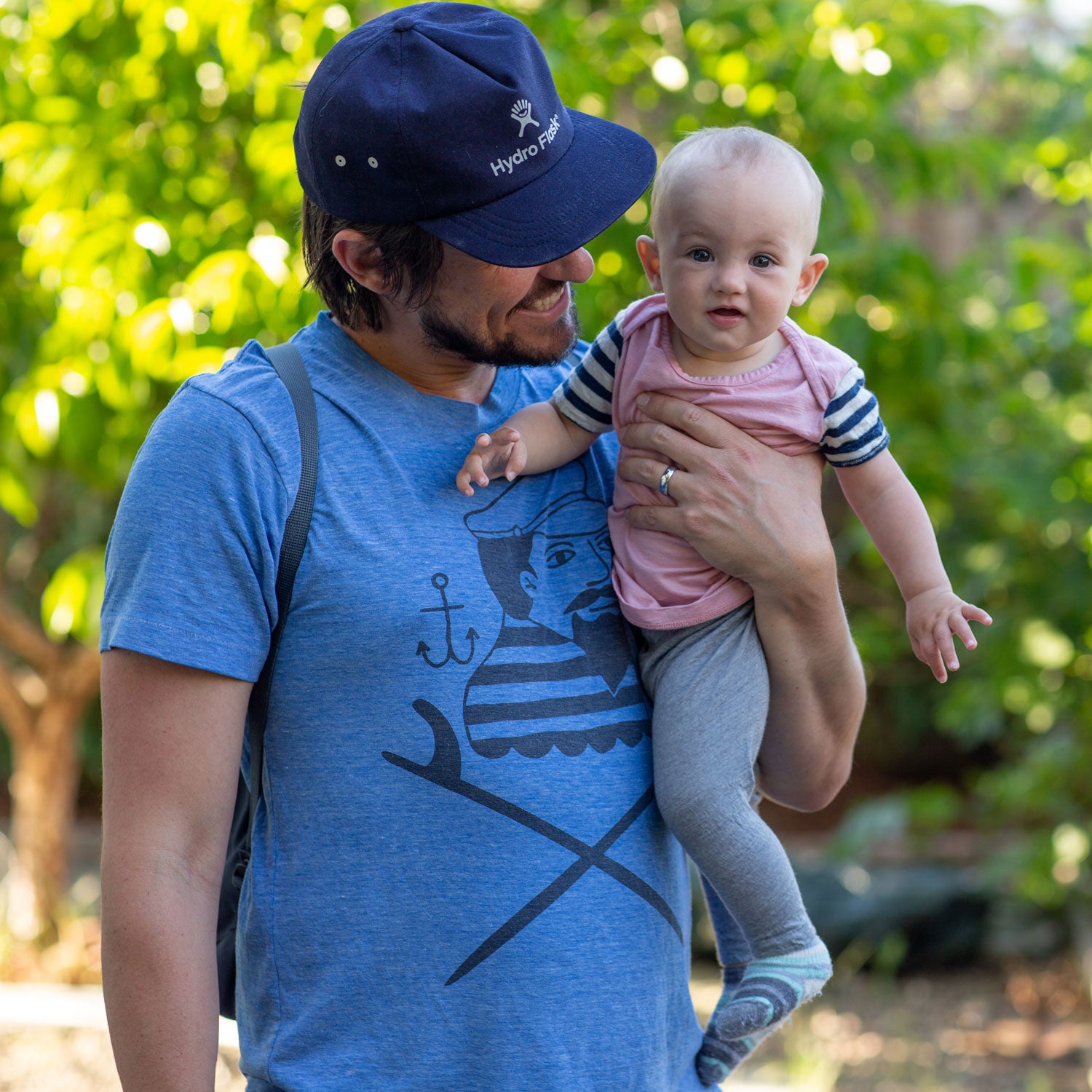Here’s what I’ve found works best at keeping an outdoorsy baby and her dad content and comfortable.