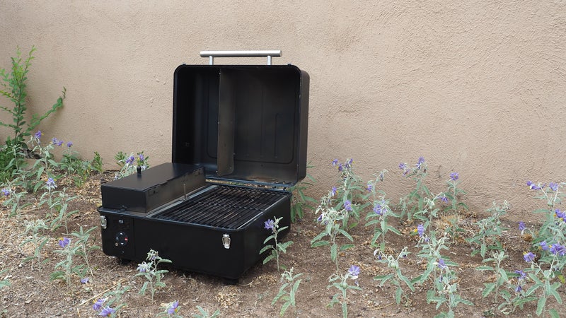To achieve its compact design, Traeger moved the pellet hopper inside the grill body.