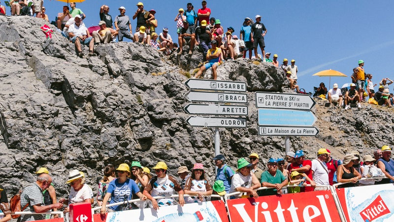 Course-side seats at the Tour de France.