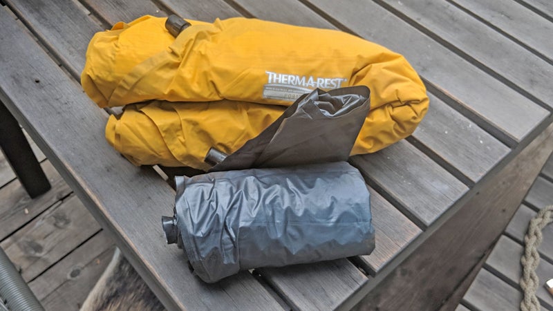 This isn't quite an apples-to-apples comparison to a large Therm-A-Rest NeoAir X-Lite, since that pad is 25 inches wide to the UberLite's 20 inches, but you get the idea. The UberLite packs down to around half the size of what was previously the best ultralight pad on the market, while knocking about three ounces off its weight.