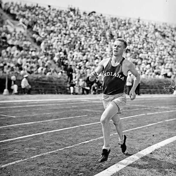 Indiana University runner Don Lash at the 1936 Randall's Island Olympic trials.