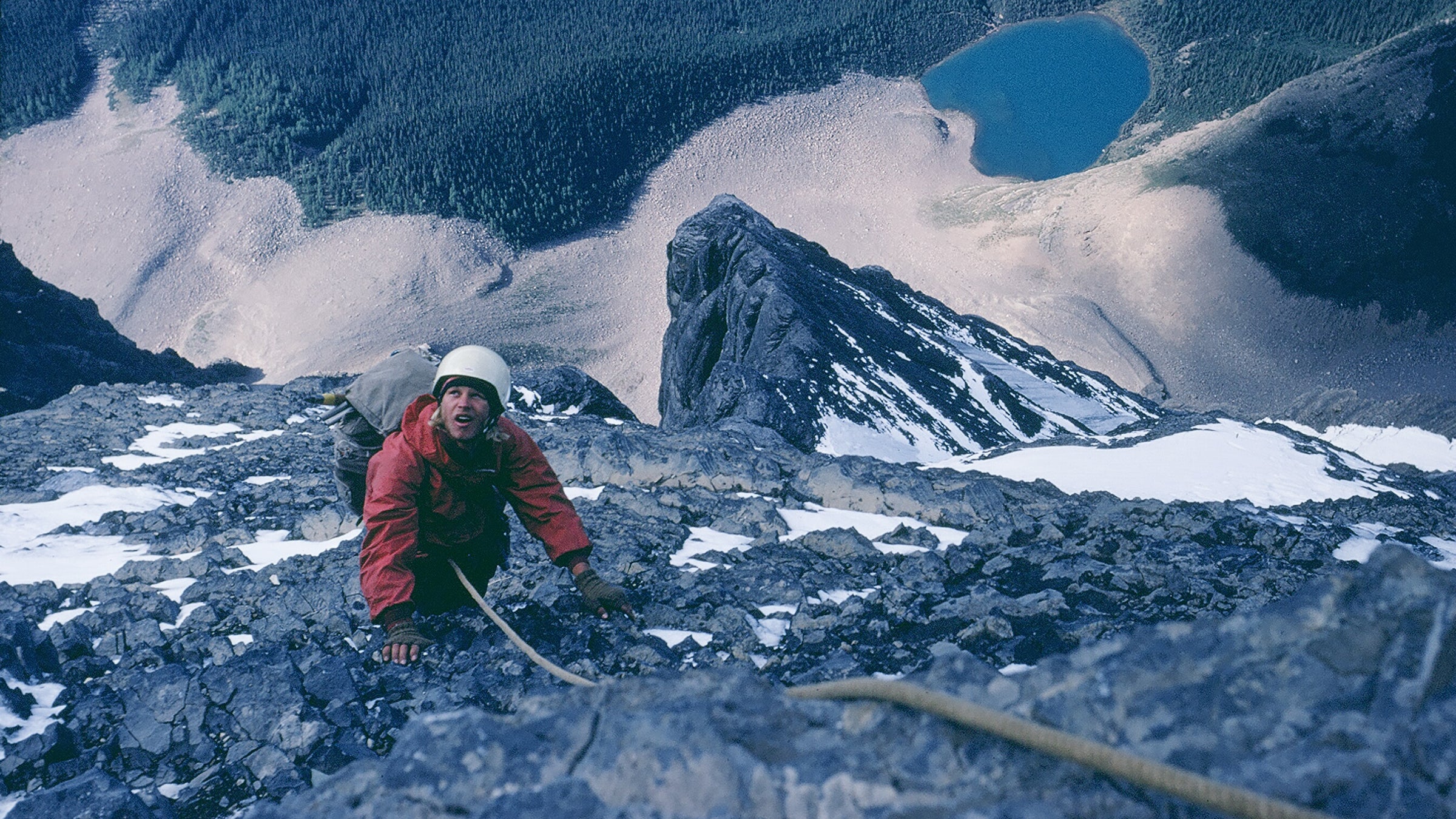 Jeff Lowe on the north ridge of Canada’s Mount Temple in 1970