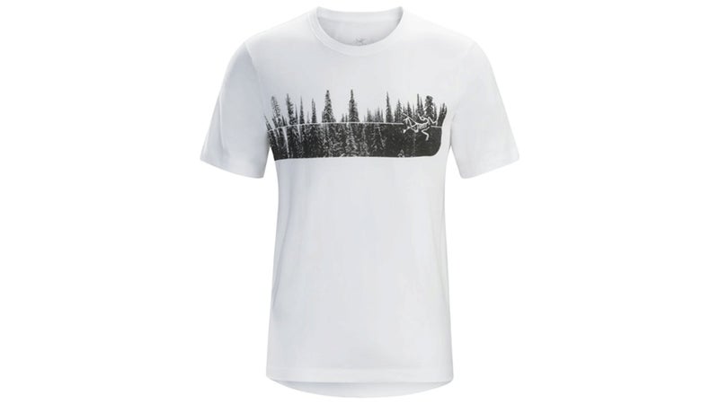 white tshirt with tree line