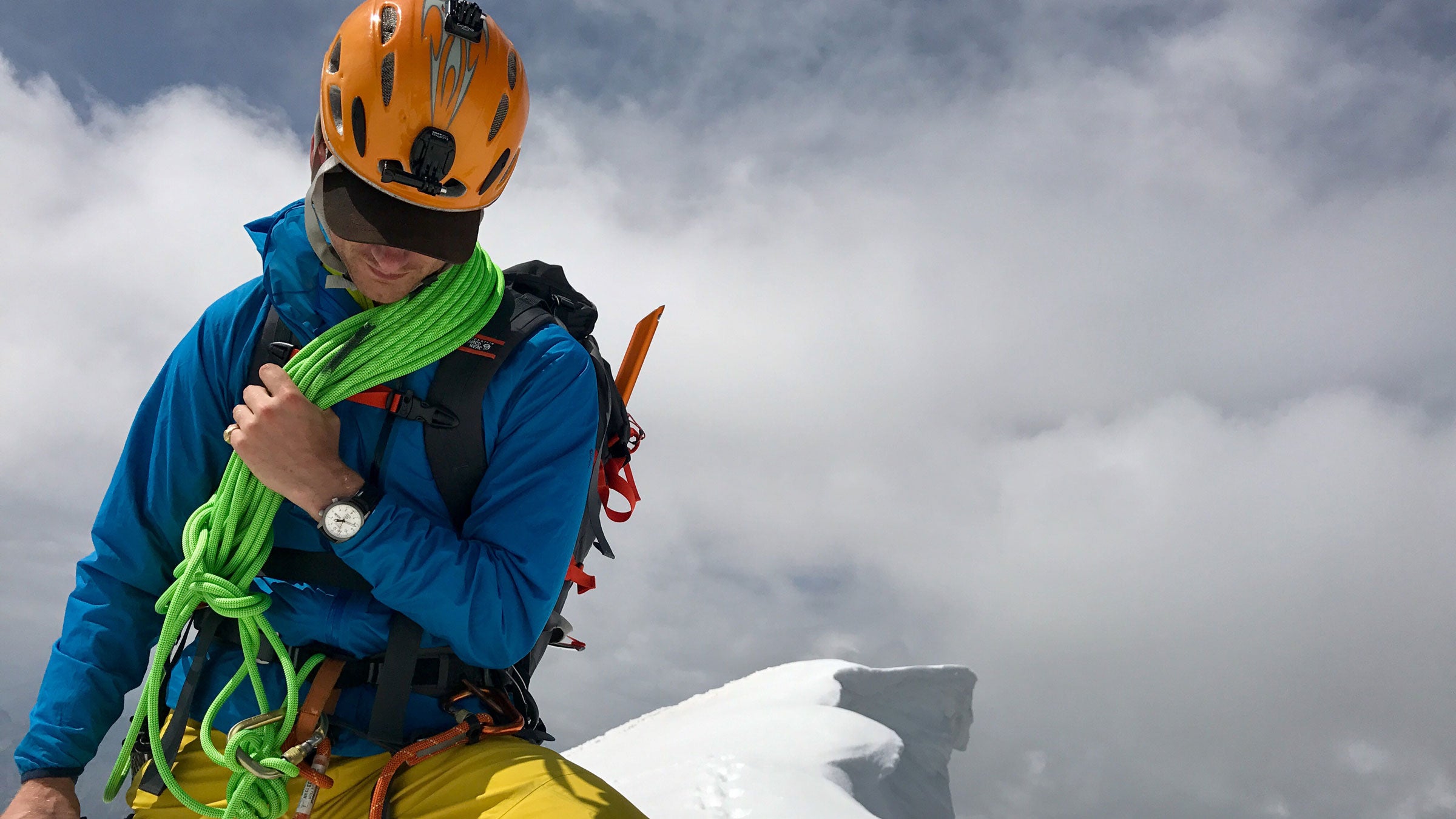 British alpinist Jake Meyer on an attempt to summit K2 wearing the Bremont MB-II.