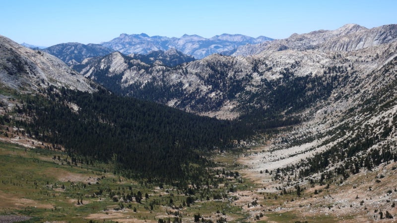 Upper Spiller Canyon, as seen from below Twin Peaks Pass, which probably won’t be part of the recommended route unless you adore loose scree.