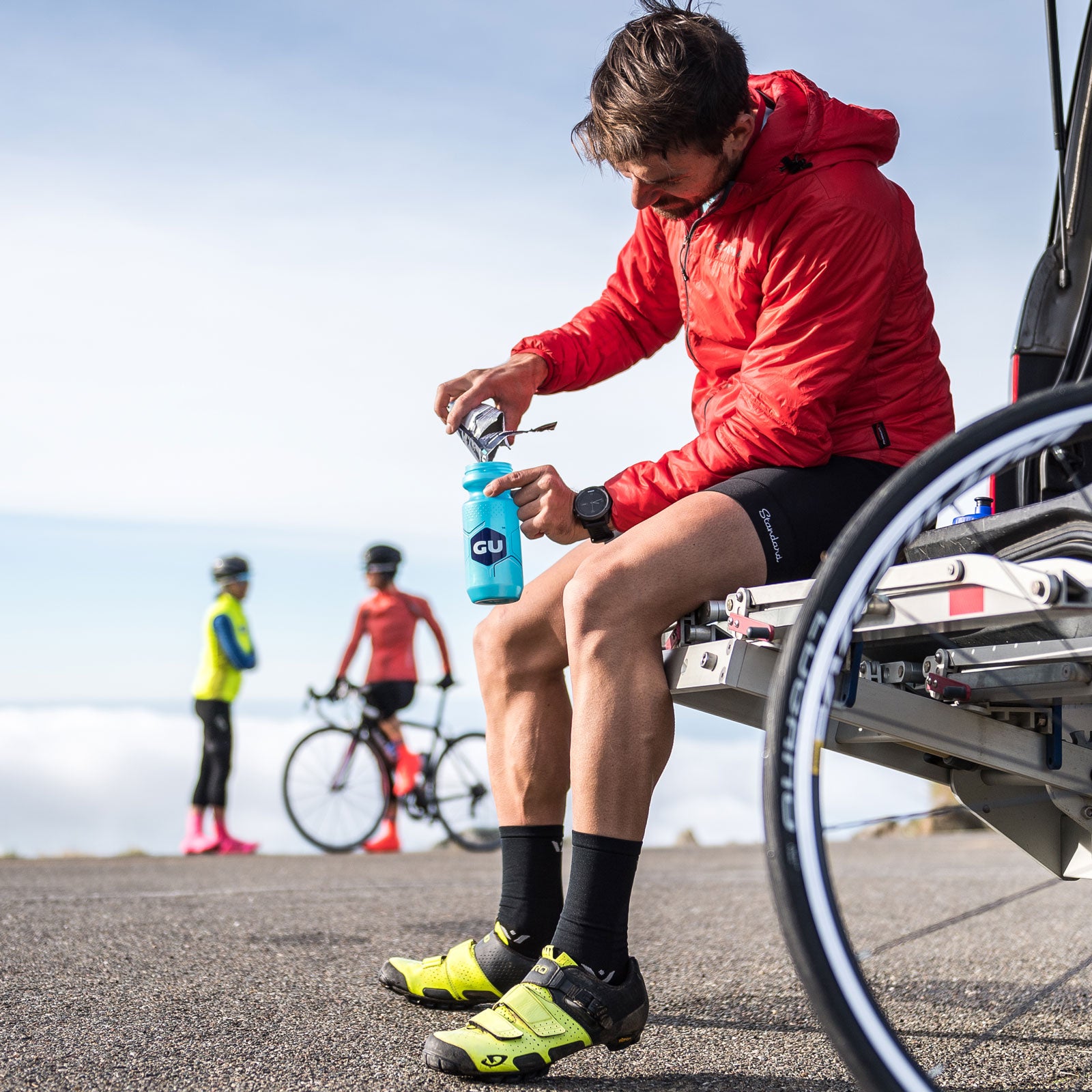 For some sports, like running or cycling, a gooey fuel like Gu's Roctane Energy Gel might be an easy option.