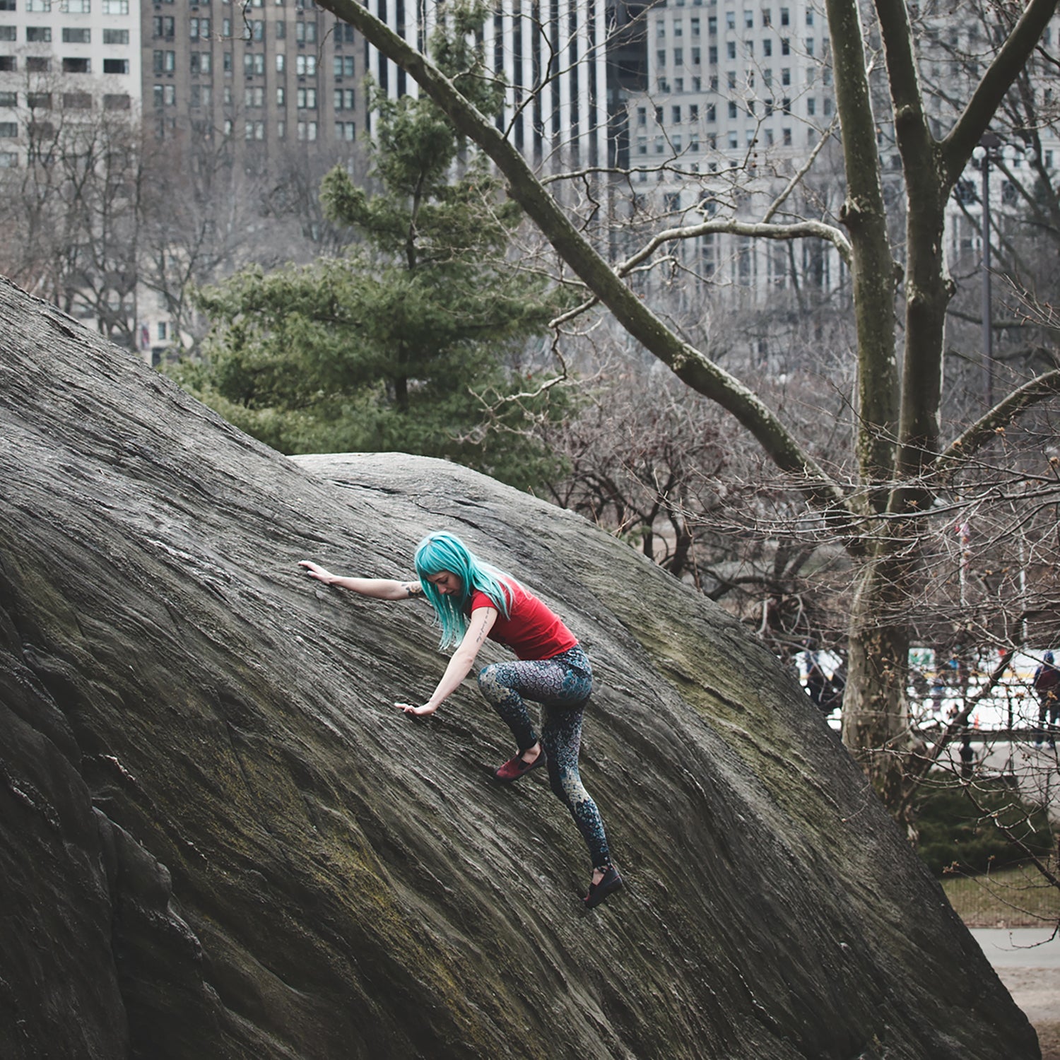Bouldering in Central Park is a great way to spend lunch.
