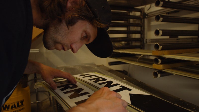 Eric Hjorleifson working on product design.
