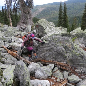 Kathy Vaughan in a boulder field in Priest Lake, Idaho.