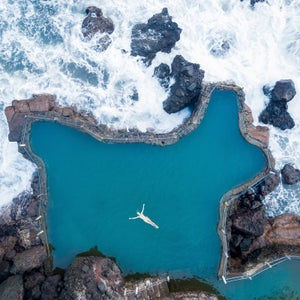 El Sunzal Beach in El Salvador is near the Acantilados hotel.
