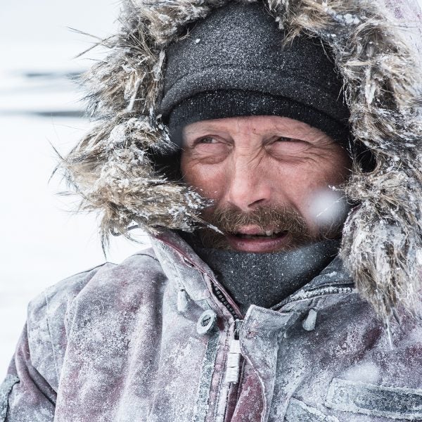 Mads Mikkelsen stars as Overgård in Arctic.