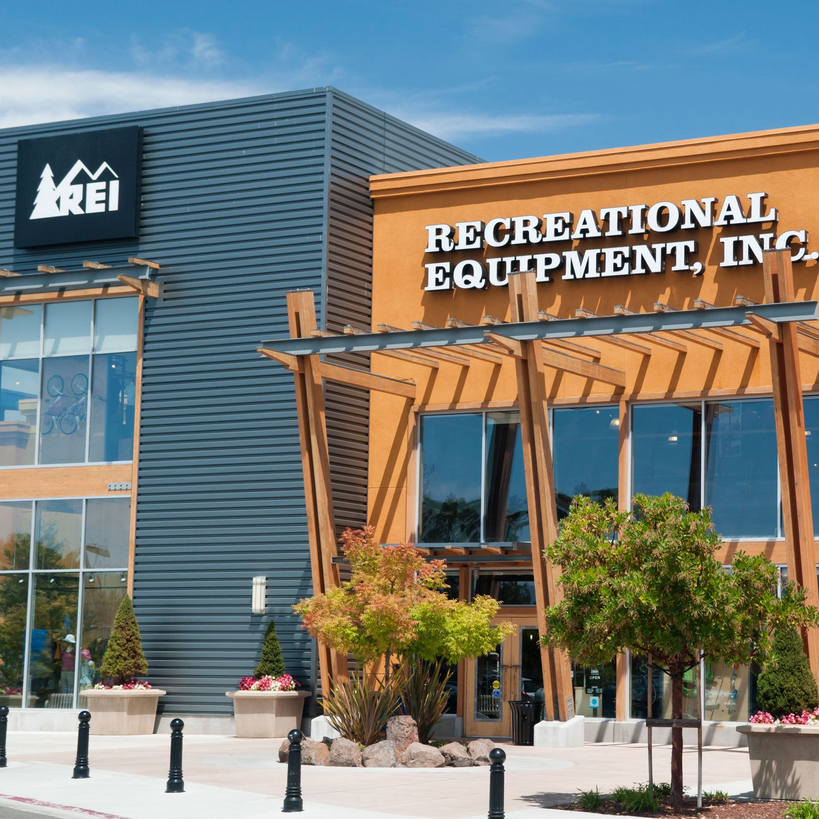 Outside an REI store in Mountain View, California.
