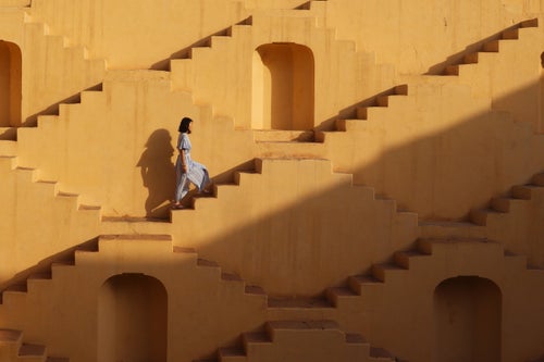 There are tons of stepwells in northern India, but Panna Meena Ka Kund in Jaipur is in pretty good condition and is more accessible for most tourists. But taking photos at the location comes with a price tag.