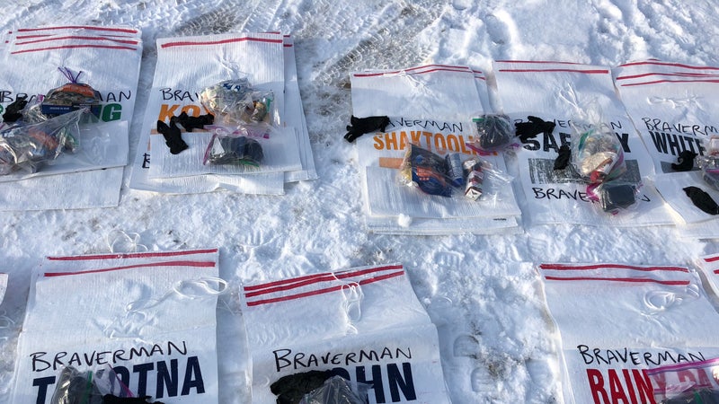 The drop bags.