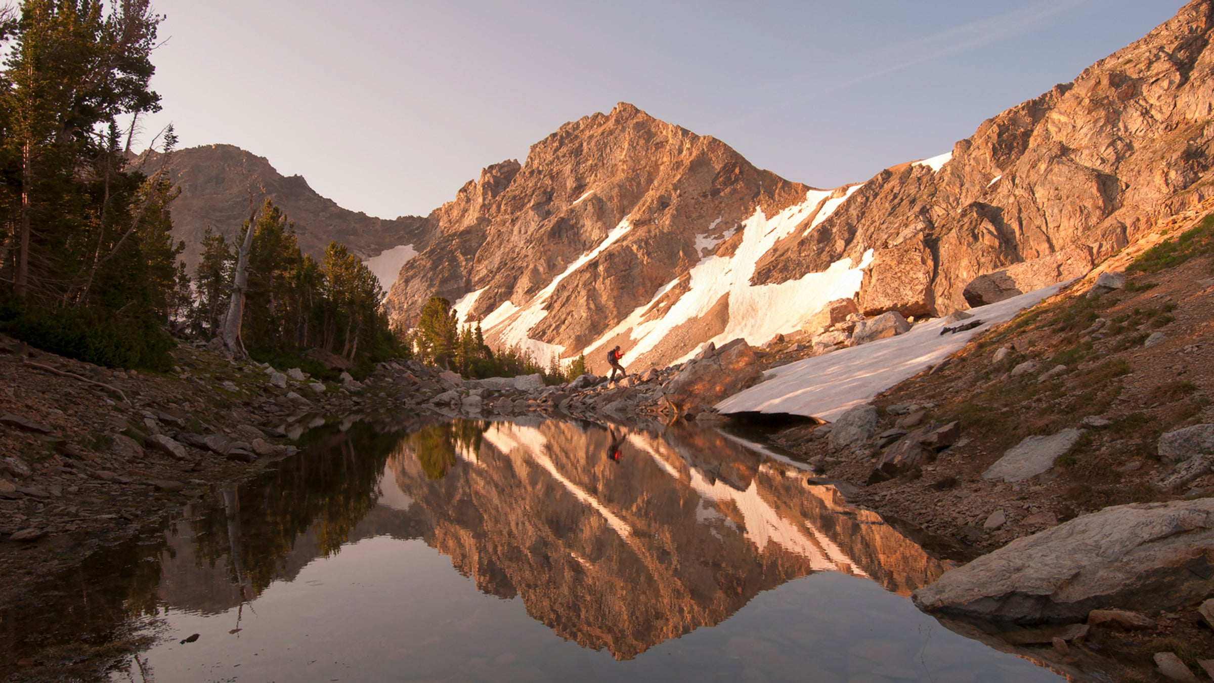A hiker on the Teton Crest Trail in Jackson, Wyoming.