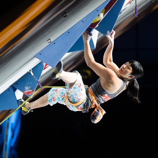 Ashima Shiraishi competes during the semifinals of the Women Lead competition at the 2018 IFSC Climbing World Championships. Shiraishi will be competing on Team USA in the 2020 Olympics.