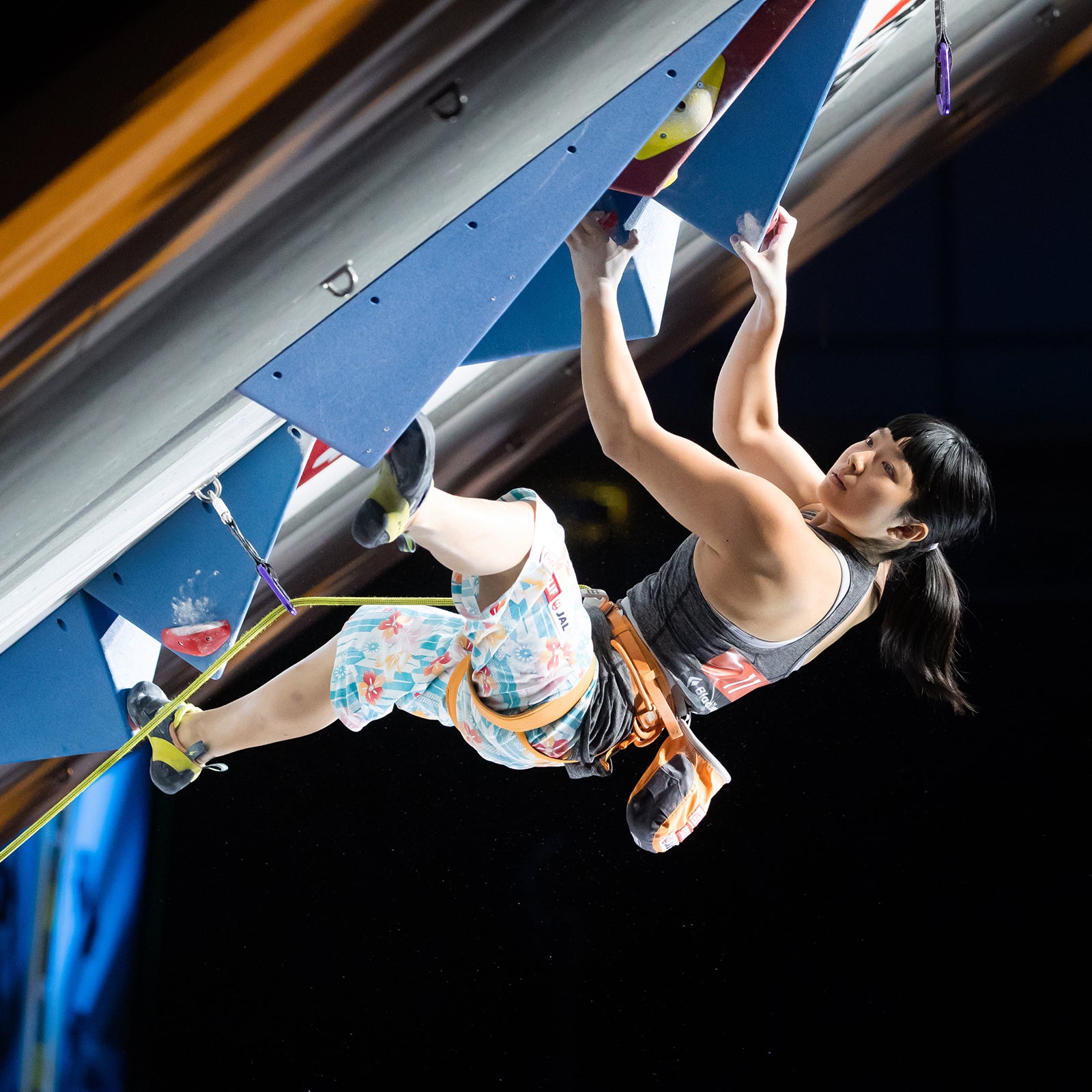 Ashima Shiraishi competes during the semifinals of the Women Lead competition at the 2018 IFSC Climbing World Championships. Shiraishi will be competing on Team USA in the 2020 Olympics.