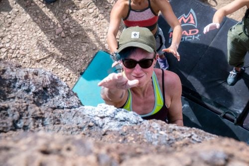 Ash Williford goes full extension on the Girlfriend Boulder.