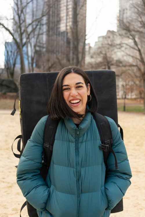 Isabella Rojas is a Latina climber, photographer, Brooklyn Boulders head coach, and co-founder of mas.world, a magazine dedicated to climbing and art. At just 24, she’s already amassed 15 years of climbing experience around the world, both inside the gym and out. She started climbing at 9 before the sport had fully taken off and, importantly, before there was significant representation of women-identified climbers of color.
After a chilly January day bouldering in Central Park, Rojas shared her experiences navigating the sport, and her advice for the next generation of young women-identified climbers of color.