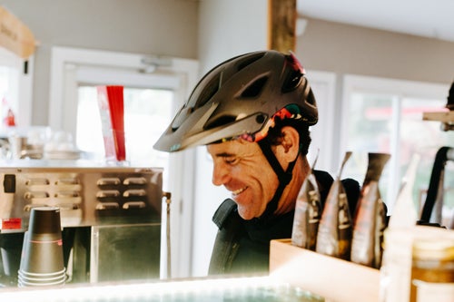 8:07 A.M.
Chris, TKage, starts most days with a black coffee, sometimes a doughnut, at Equator Coffee on Shoreline Highway. “Not only do they have great coffee, it’s like a community center. It’s a nice way to start the day, to see friendly faces and meet new people and just kind of have a hug.”