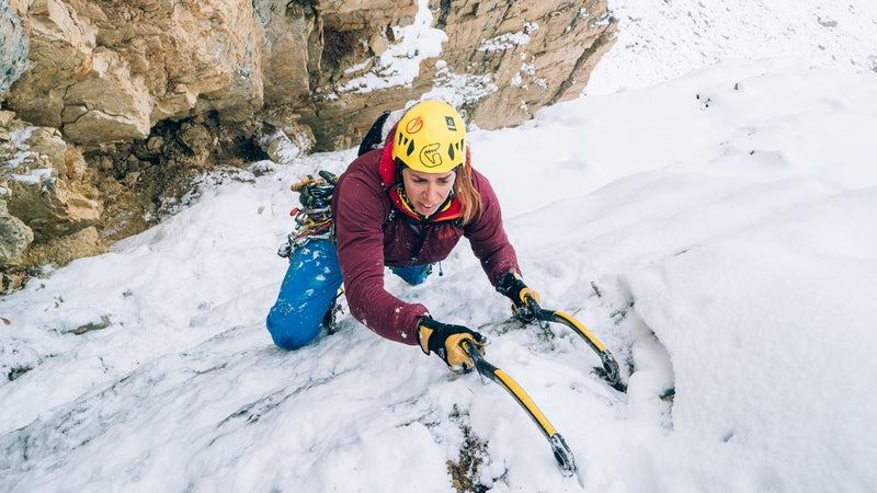 Climbing Golden Spike, on Reids Peak in Utah’s Uinta Range, last October