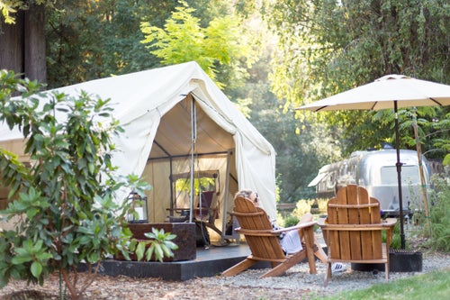 With 23 Airstreams, one Redwood Suite and one “Happier Camper,” and 10 luxury tents, Russian River offers plenty of lodging options. Due to the rainy season, the luxury tents are only open April 1 to October 31. Tents come equipped with a queen sized bed, small seating area, clothing rack and items for the campfire. Zip-up windows and screens keep the bugs out, and all of the beds—even in the luxury tents—include an electric blanket to keep you cozy all night.