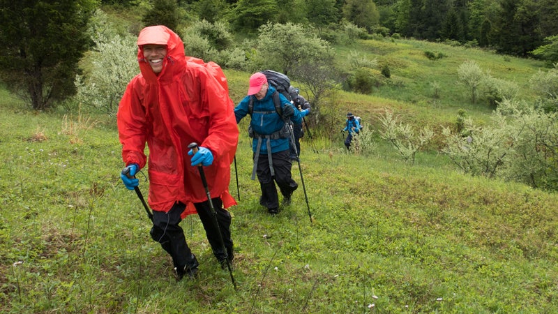 Matt stayed relatively warm and dry by using the Showa gloves and Packa poncho-jacket-pack cover.