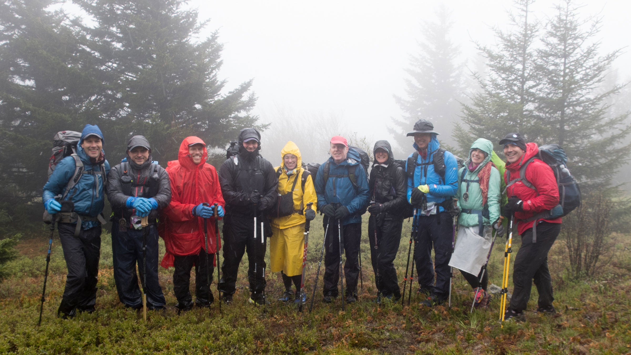 Cold and wet conditions atop Spruce Knob in West Virginia