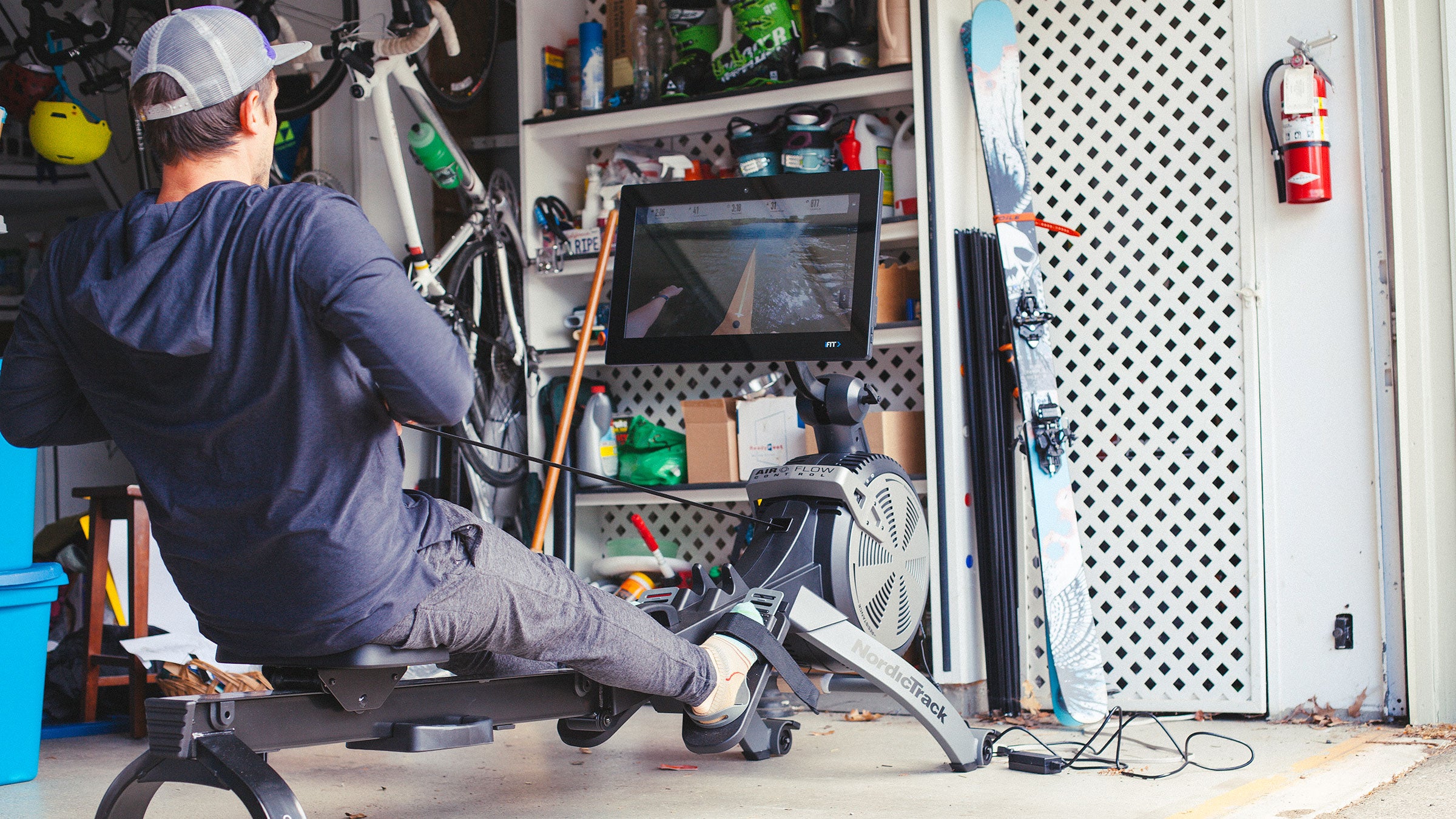 The NordicTrack makes rowing workouts fun.