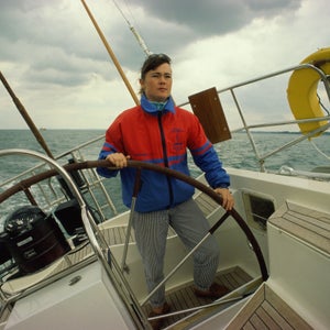 Tracy Edwards in 1990. The previous year, she captained the first all-female crew to sail around the world.