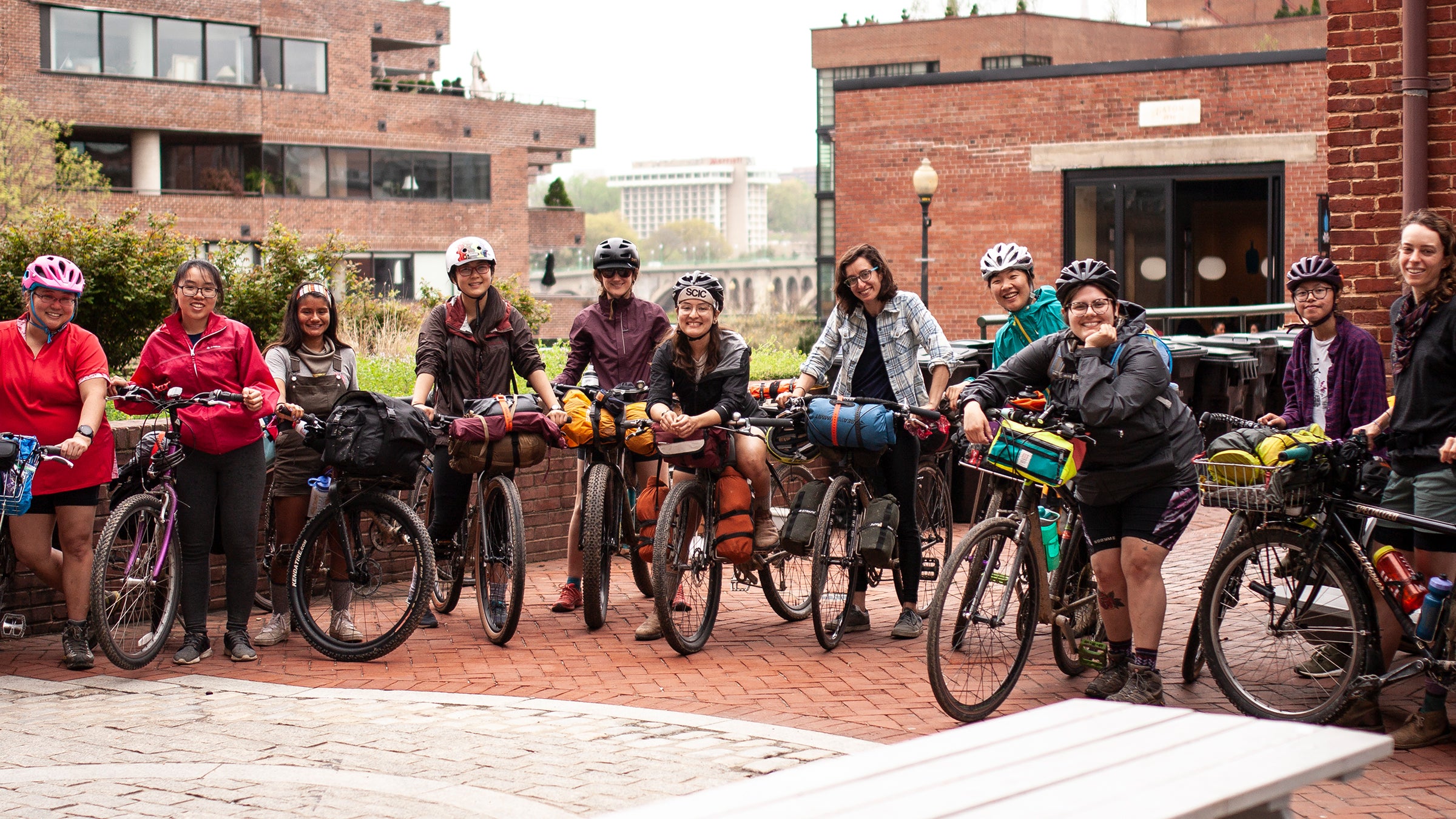 Members of the WTF Bikexplorers Mid-Atlantic group, which biked the C&O Canal together