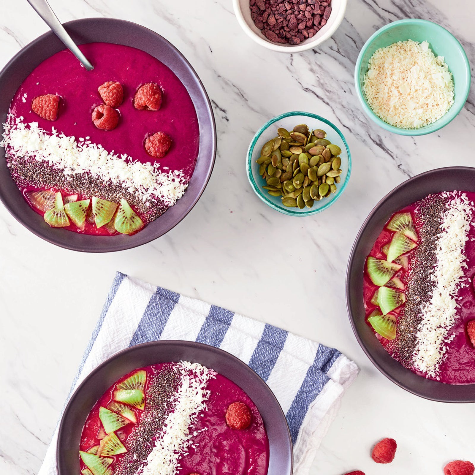 A raspberry-beet smoothie is refreshing post cooldown.