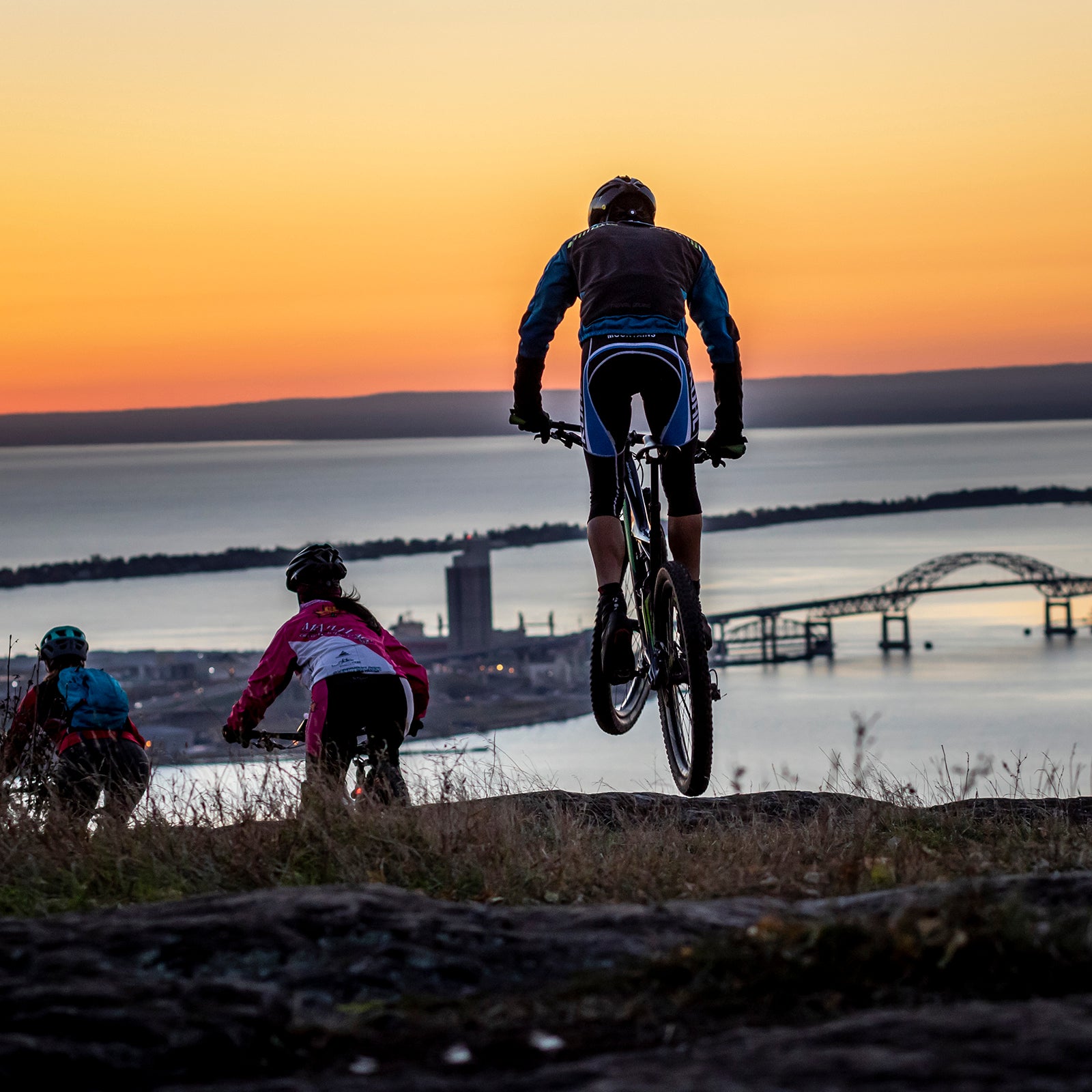 Bike riding at dawn