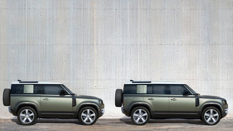 The Defender 90 is a two-door, while the 110 is a four-door.