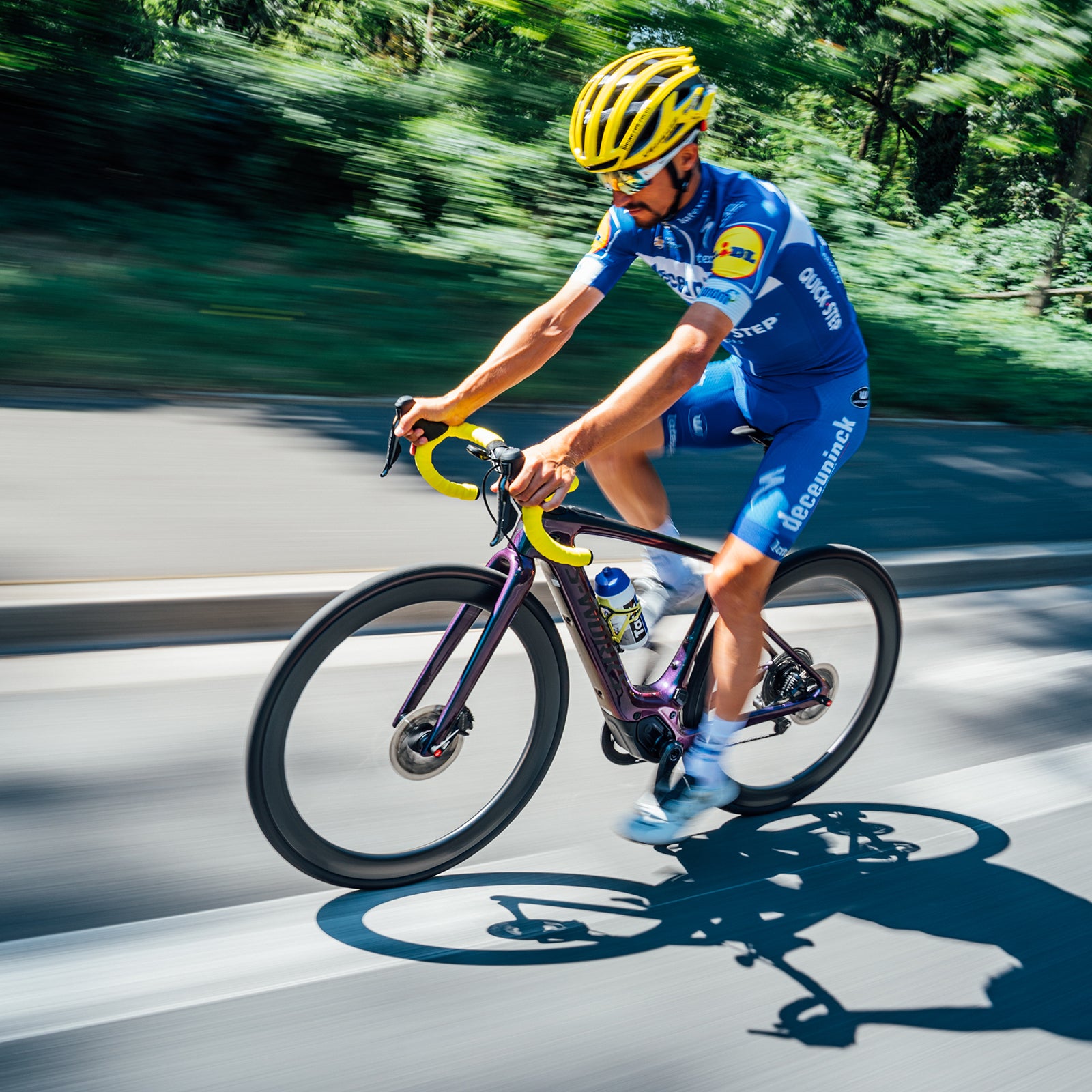 Pro racer on e-bike