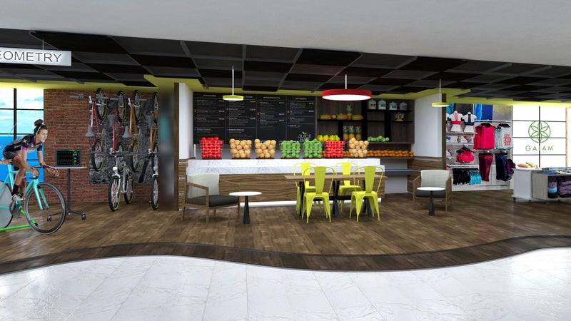 An entire deck is dedicated to fitness, including spinning and yoga.