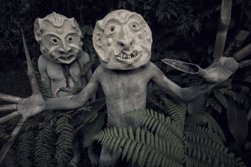 Mud Men performance, Highlands, New Guinea