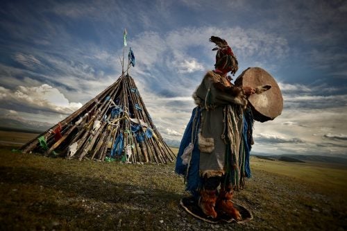 Shaman performing, Northern Mongolia
