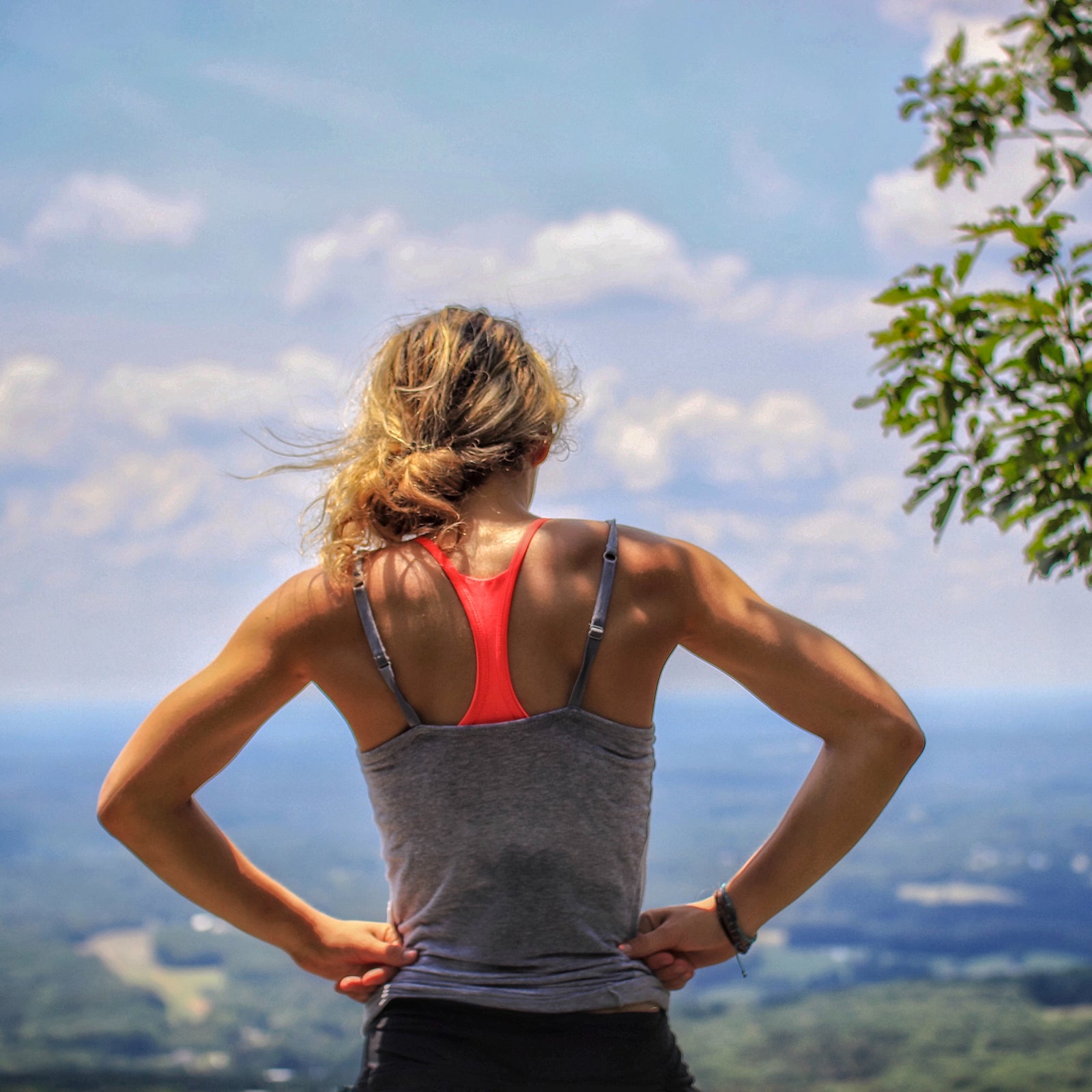 Running woman having a rest