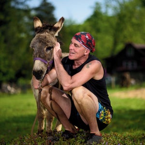 Chris McDougall and his rescue donkey Sherman