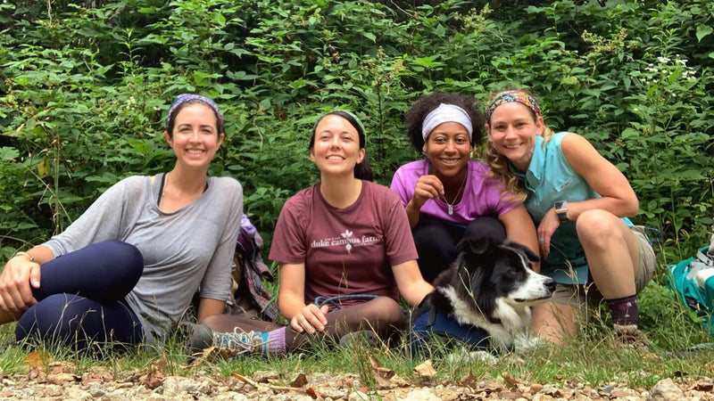 Friends hiking
