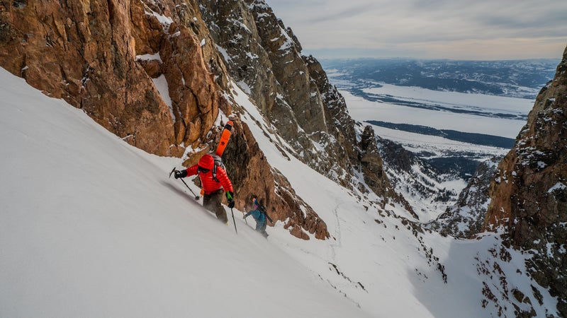Jimmy Chin and Townsend climbing the Grand Teton