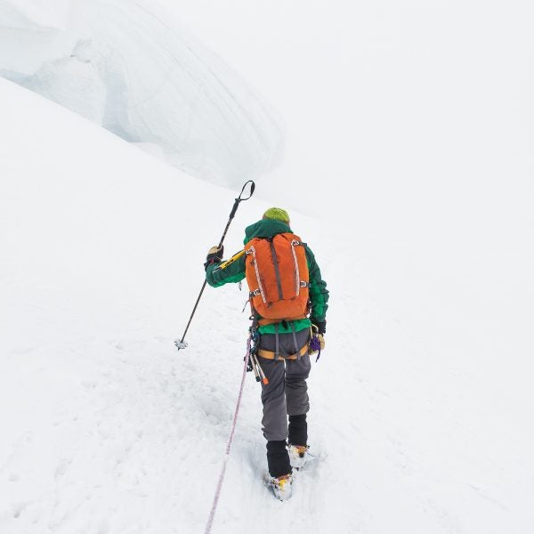 trekking in snow